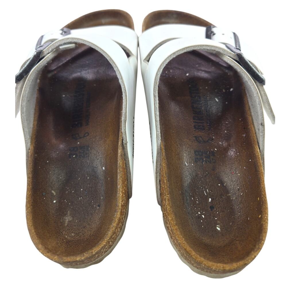 Birkenstock | White Arizona Birko-Flor Sandals | Size 38 (7-7.5) - Picture 5 of 6
